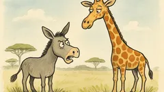 Witz: Was sagt der Esel zur Giraffe?