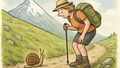 Witz: Eine Schnecke trifft eine Wanderin am Berg