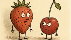 Witz: Was ist eine Erdbeere? Eine Kirsche...