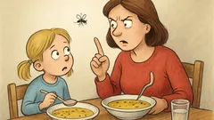 Witz: Lisa und ihre Mutter essen Suppe...