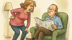 Witz: Eine Frau kommt erschöpft nach Hause...